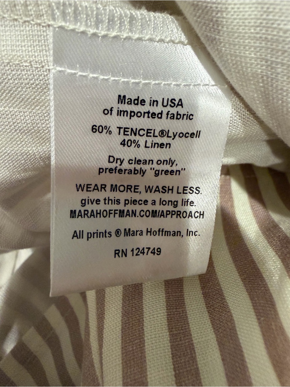 Mara Hoffman Striped Linen Blend Puff Sleeve Maxi Dress Size 2 - Picture 11 of 11